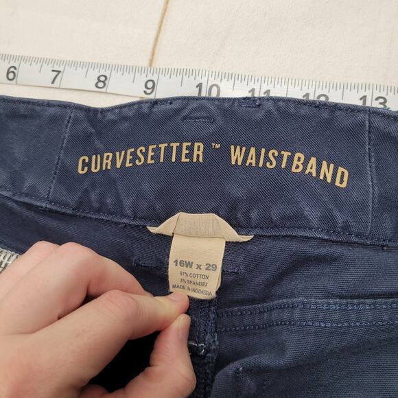 Duluth Trading curvesetter waistband utility carpenter work pants blue short - Picture 6 of 7